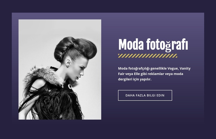 Ünlü moda fotoğrafçılığı Web sitesi tasarımı