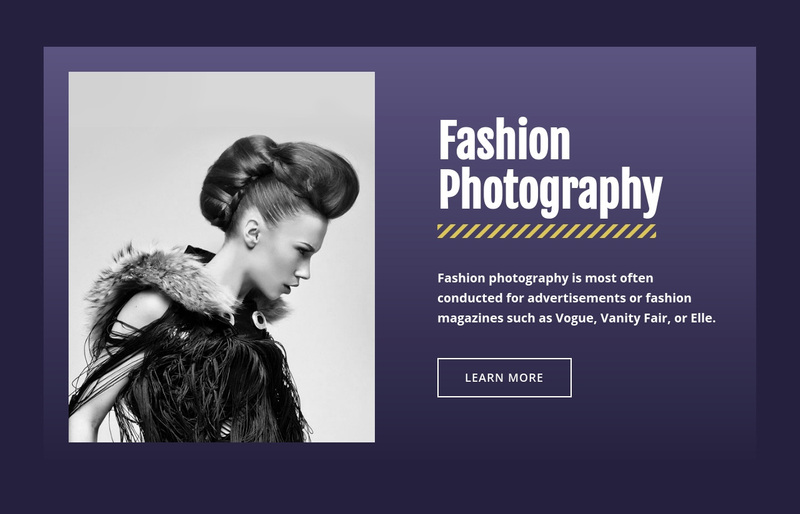 Famous fashion photography Web Page Design