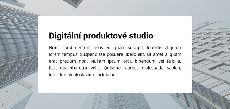 Digitální produktové studio Webový design