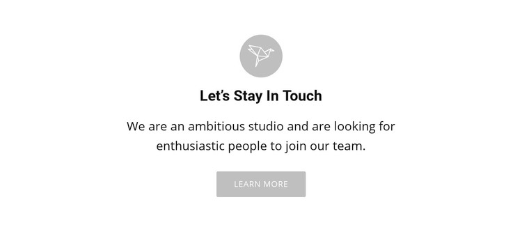 Lets stay touch Elementor Template Alternative