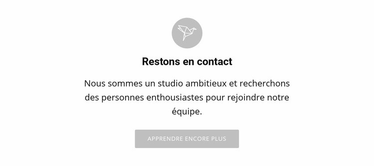 Restons en contact Conception de site Web