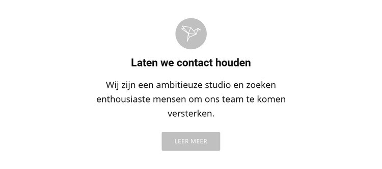 Laten we contact houden Website ontwerp