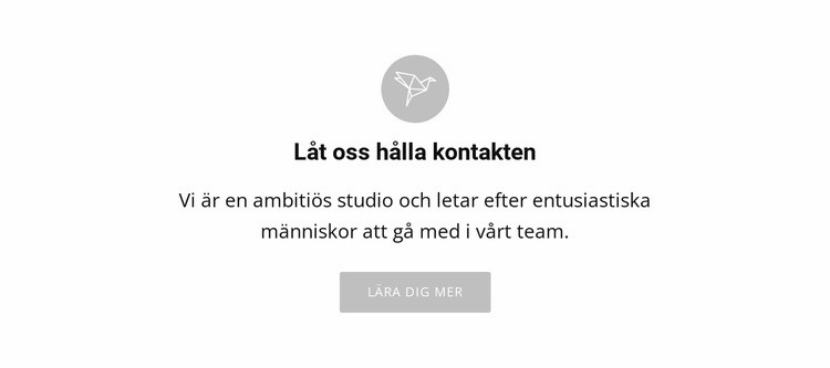 Låt oss hålla kontakten Hemsidedesign