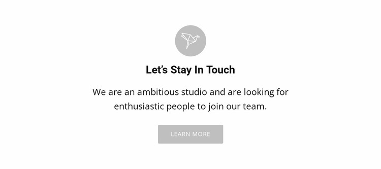 Lets stay touch Website Mockup