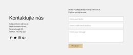 Kontaktní Informace A Kontaktní Formulář – Návrh Webových Stránek Šablon