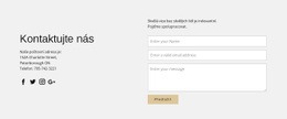 Kontaktní Informace A Kontaktní Formulář – Profesionální Šablona Webu