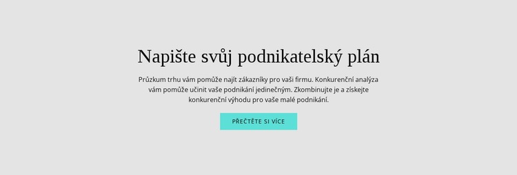 Text o podnikatelském plánu Šablona webové stránky