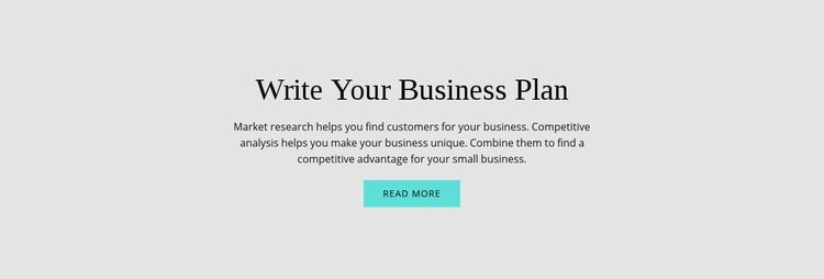 Text about business plan Elementor Template Alternative