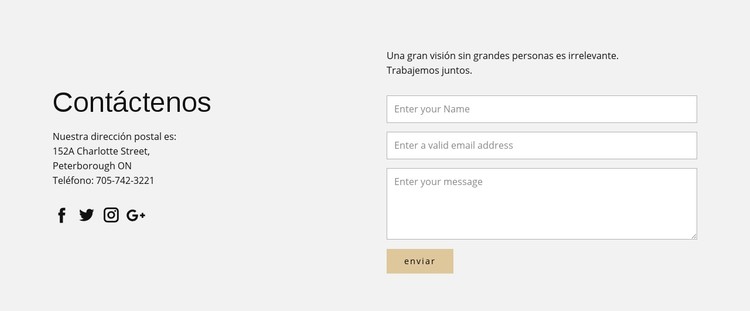 Información de contacto y formulario de contacto Plantilla CSS