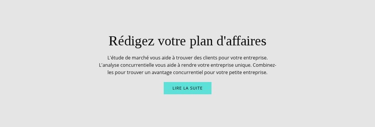 Texte sur le plan d'affaires Modèle CSS