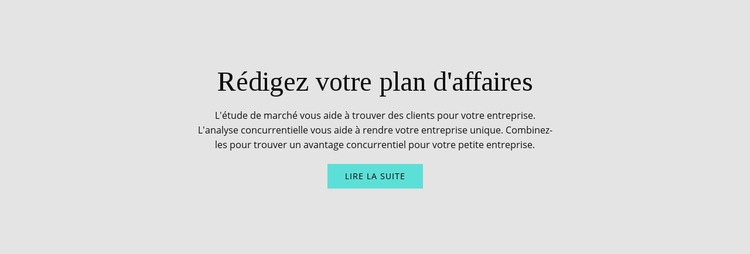 Texte sur le plan d'affaires Modèle HTML5