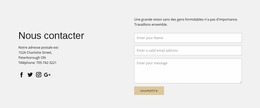 Coordonnées Et Formulaire De Contact