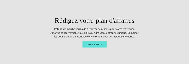 Texte sur le plan d'affaires Modèle Joomla