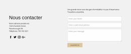Coordonnées Et Formulaire De Contact : Modèle Créatif Polyvalent D'Une Page