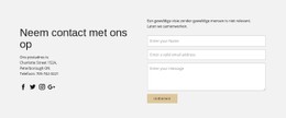 Contactgegevens En Contactformulier Eenvoudige Html-Sjabloon Met CSS