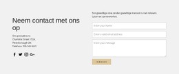 Contactgegevens En Contactformulier - HTML Template Generator