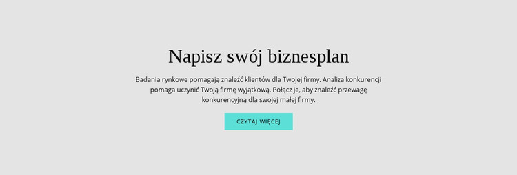 Tekst o biznesplanie Szablon HTML