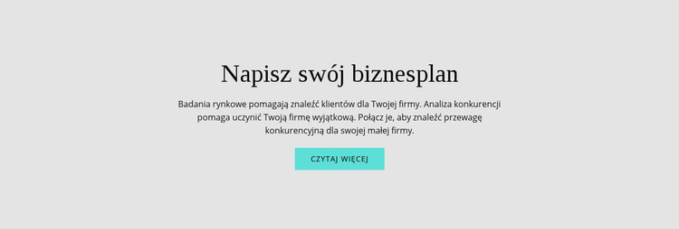 Tekst o biznesplanie Szablon witryny sieci Web