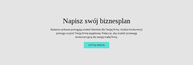 Tekst o biznesplanie Szablon jednej strony