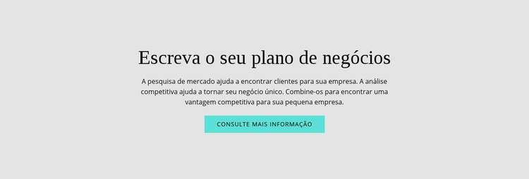 Texto sobre plano de negócios Modelo HTML