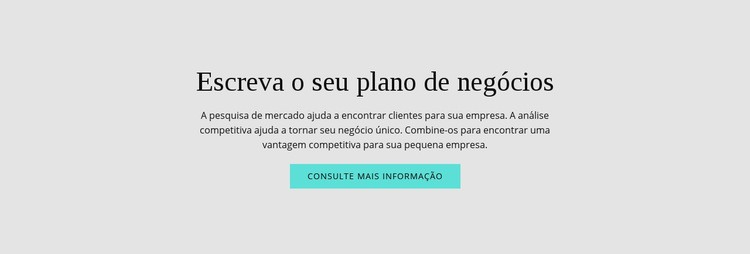 Texto sobre plano de negócios Modelo HTML5