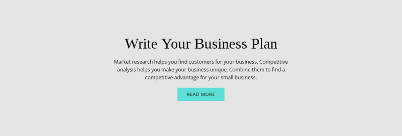 Text about business plan Squarespace Template Alternative