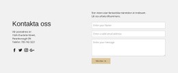 Kontaktinformation Och Kontaktformulär - HTML-Webbplatslayout
