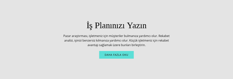 İş planı hakkında metin Web Sitesi Şablonu