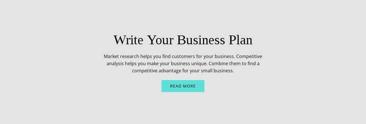 Text about business plan Website Builder Templates