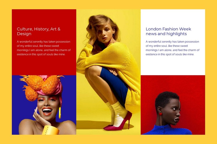 Contrasting colours fashion CSS Template