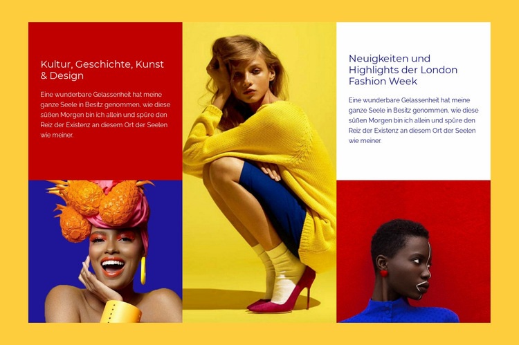 Kontrastfarben Mode Website design