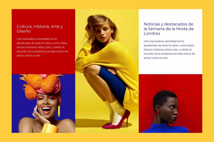 Moda de colores contrastantes Maqueta de sitio web