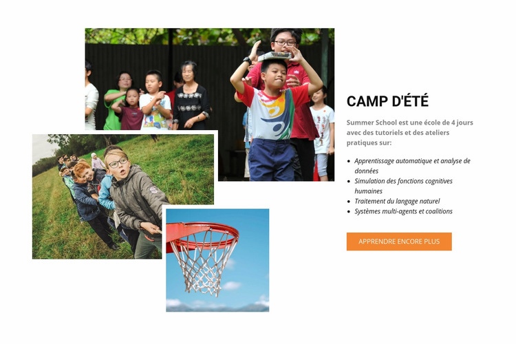 Camp d'été en Espagne Maquette de site Web