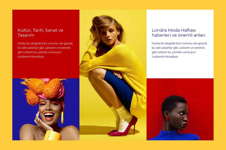 Kontrast renkler moda Web Sitesi Mockup'ı