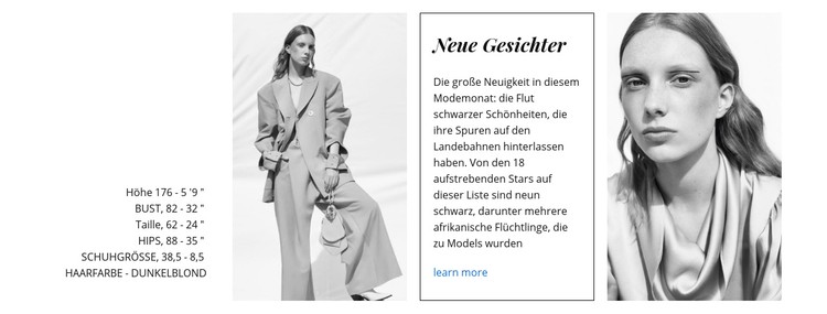 Die Gesichter der Mode CSS-Vorlage