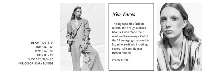 The faces of fashion Elementor Template Alternative