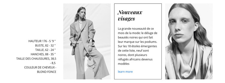 Les visages de la mode Modèle HTML