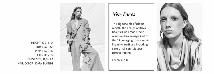 The faces of fashion Html Website Builder