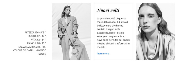 I volti della moda Modello di sito Web