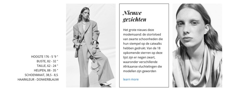 De gezichten van mode CSS-sjabloon