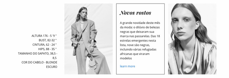 Os rostos da moda Template Joomla