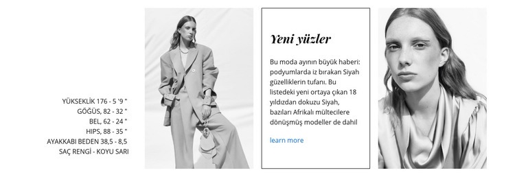 Modanın yüzleri Web Sitesi Mockup'ı