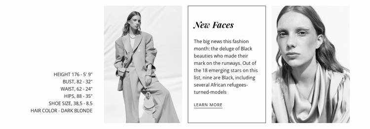 The faces of fashion Website Design