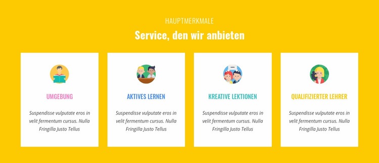 Eigenschaften Unser Service bieten Website-Modell