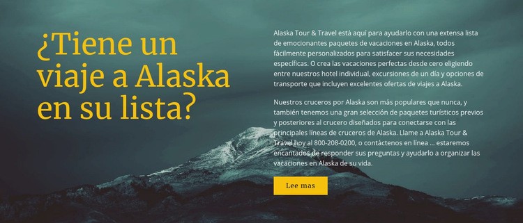 Viaje a alaska Maqueta de sitio web
