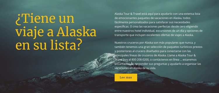 Viaje a alaska Página de destino