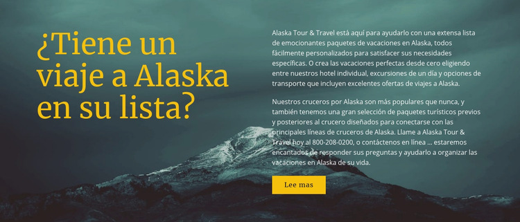 Viaje a alaska Plantilla de sitio web