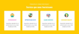 Page Web Pour Caractéristiques Que Notre Service Fournit
