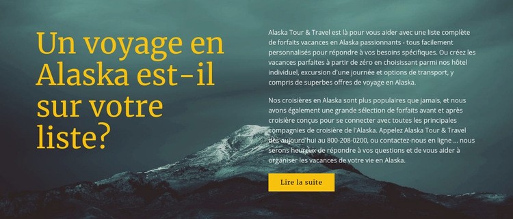 Voyage en Alaska Modèle HTML5
