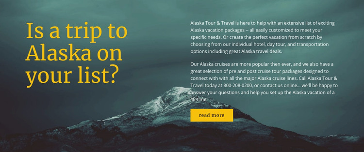 Trip to Alaska Homepage Design